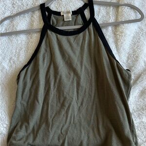 Green Sleeveless Crop Tank Top